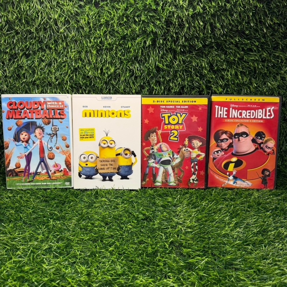 Disney Pixar Illumination DVDs Toy Story 2 Incredibles Minions Cloudy Meatballs